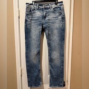 The Buckle Salvage Denim Blue Jeans Distressed Havoc Straight Slim Fit 32R Men